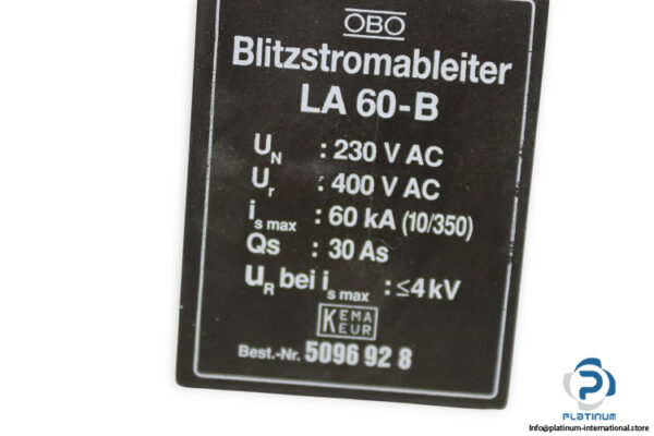 obo-bettermann-LA-60-B-lightning-current-arrester-(new)-2
