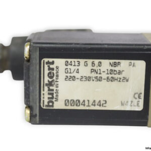 burkert-0413-G-6.0-NBR-PA-G-1_4-PN1-10BAR-solenoid-coil-used-1