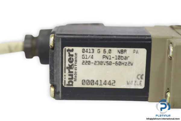 burkert-0413-G-6.0-NBR-PA-G-1_4-PN1-10BAR-solenoid-coil-used-1
