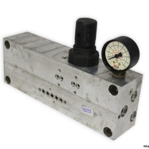 sca-schucker-87120.0002-hydraulic-valve-manifold-pressure-regulator-and-gauge-used