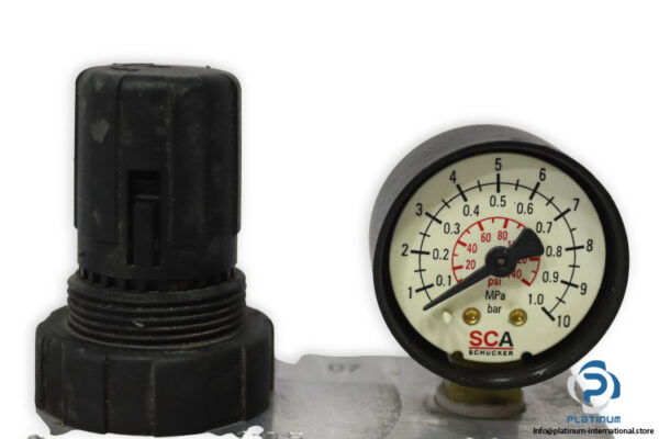 sca-schucker-87120.0002-hydraulic-valve-manifold-pressure-regulator-and-gauge-used-1
