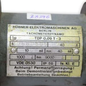 hubner-TDP-0.09-T-3-tachogenerator-(used)-2