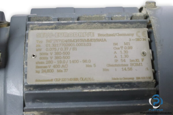 sew-R47-DT71D4_BMG_HR_MM03_RA1A-gear-motor-used-4