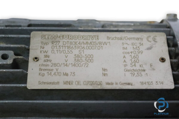 sew-R27-DT80K4_MM05_BW1-gear-motor-used-4