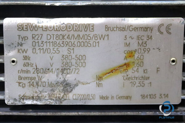 sew-R27-DT80K4_MM05_BW1-gear-motor-used-7-3