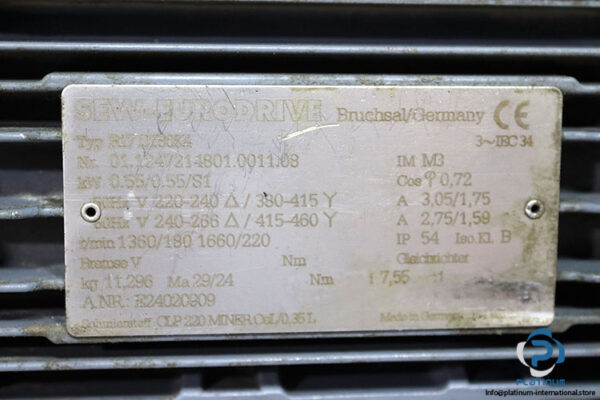 sew-R17-DT80K4-gear-motor-used-2