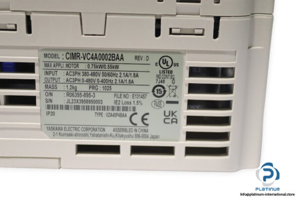 yaskawa-CIMR-VC4A0002BAA-frequency-inverter-(New)-5