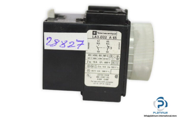 telemecanique-LA3-D22-A65-time-delay-auxiliary-contact-block-(Used)-2