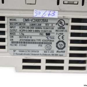 Yaskawa-cimr-vc2a0012baa-frequency-inverter(used)-4
