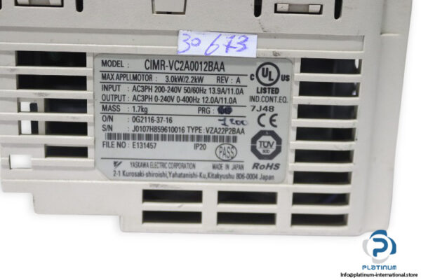 Yaskawa-cimr-vc2a0012baa-frequency-inverter(used)-4