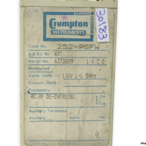 Crompton-252-psfw-protector-relay(used)-2