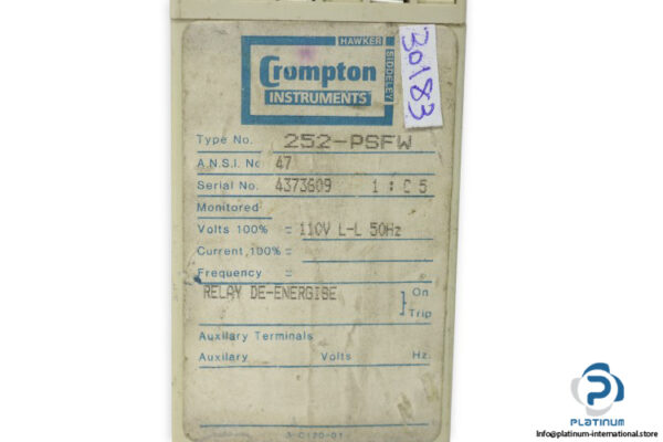 Crompton-252-psfw-protector-relay(used)-2