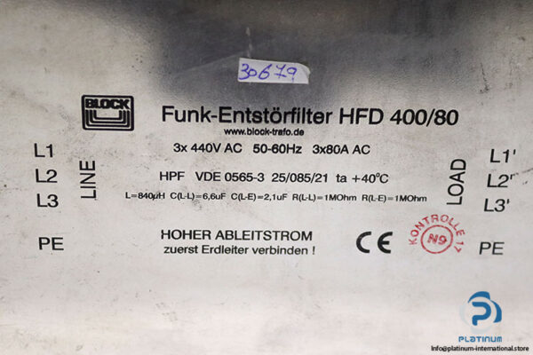 sew-nf-080-443-line-filter(used)-1