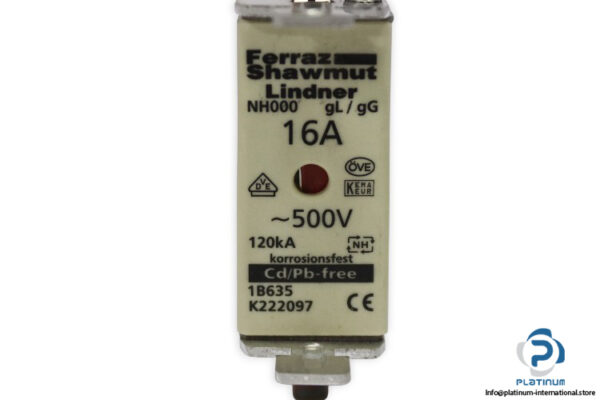 ferraz-shawmut-NH000-GL-GG-16A-500VAC-fuse-link(new)-1