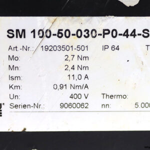 elau-SM-100-50-030-P0-44-S1-B0-servo-motor-used-2