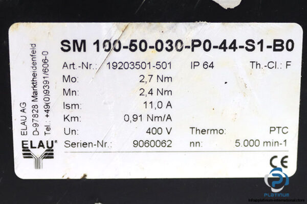 elau-SM-100-50-030-P0-44-S1-B0-servo-motor-used-2