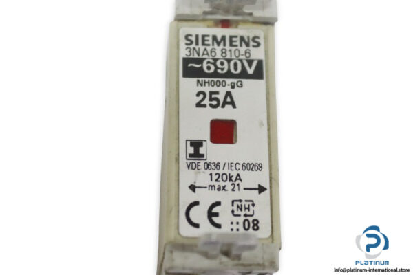 siemens-3NA6810-6-25A-fuse-link(used)-1