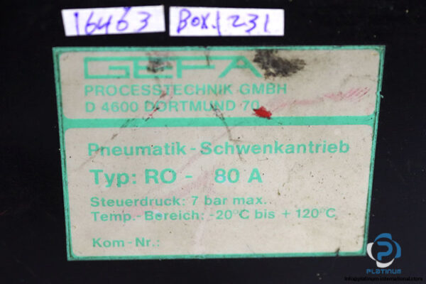 GEFA-RO-80A-pneumatic-actuator(USED)-1