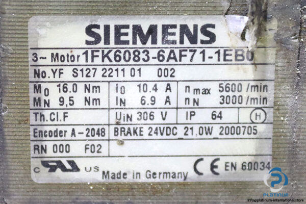 siemens-1FK6083-6AF71-1EB0-synchronous-motor-(used)-4