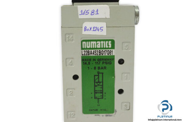 Numatics-l22ba452bg17g61-singl-solenoid-valve-with-coil(used)-3