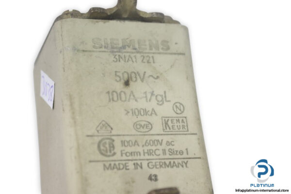 siemens-3NA1-221-100a-GL-fuse-link-(Used)-1