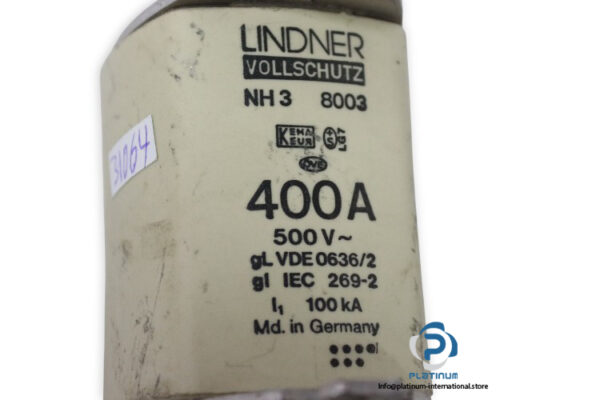 lindner-NH3-8003-gl-gi-400a-100ka-fuse-link-(Used)-1