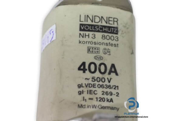 lindner-NH3-8003-gl-gi-400a-120ka-fuse-link-(Used)-1
