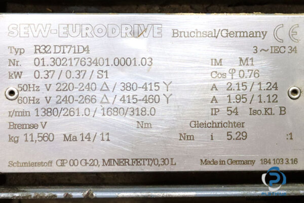 sew-R32-DT71D4-01.3021763401.0001.03-helical-gearmotor-(used)-1