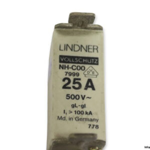 lindner-NH-C00-7999-gl-gi-25a-100ka-fuse-link-(New)-1