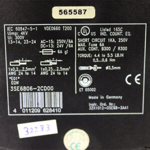 siemens-3se6806-2cd00-evaluation-unit-for-magnet-switch(used)-2