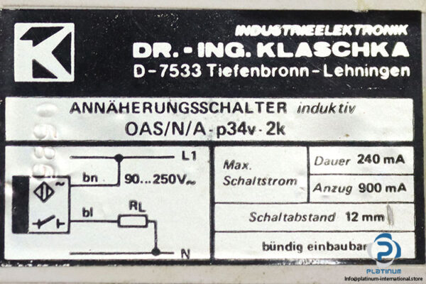 klaschka-oas-n-a-p34v-2k-inductive-sensor(used)-1