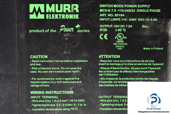 murr elektronic mcs b 7.5 110 240/24 power supply murr-electronic-mcs-b-7-5-110-240_24-power-supply-2