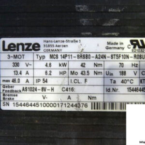 lenze-mcs-14p11-srsb0-a24n-st5f10n-r0su-servo-motor-label