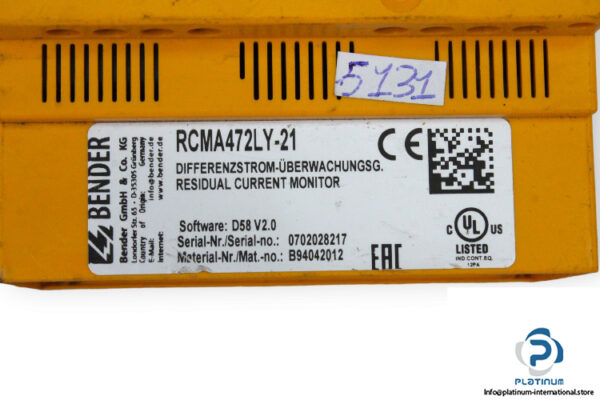 bender-RCMA472LY-21-residal-current-monitor-used-2
