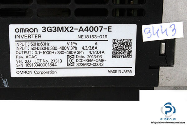 omron-3G3MX2-A4007-E-frequency-inverter-(used)-3