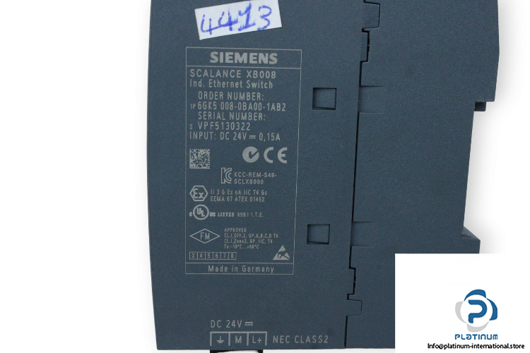 siemens 6gk5 008 0ba00 1ab2 ethernet switch siemens-6GK5-008-0BA00-1AB2-ethernet-switch-(used)-2