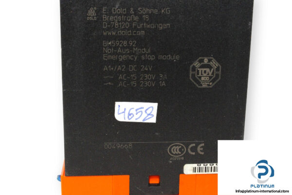 dold-BH5928.92-emergency-stop-module-with-time-delay-(used)-2