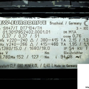 sew-SH47_T-DT71D4_TH-helical-worm-gearmotor-1-used