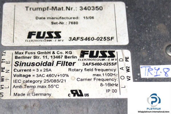 fuss-3AFS460-025SF-sine-filter-(used)-2