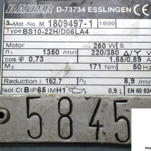 bauer-D054-SZ2-KZ_170-B-V3209_1-helical-worm-gearmotor-1-used