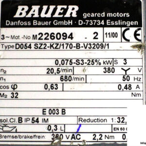 bauer-D054-SZ2-KZ_170-B-V3209_1-helical-worm-gearmotor-2-used