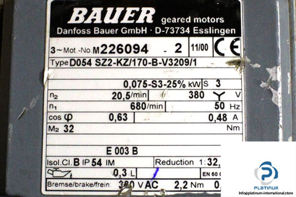 bauer-D054-SZ2-KZ_170-B-V3209_1-helical-worm-gearmotor-2-used