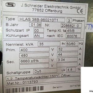 schneider-HLAS-38B-960210T1-transformer-(used)-1
