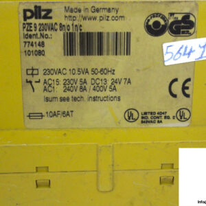 pilz-PZE-9-230VAC-8N_O-1N_C-safety-relay-(used)-2