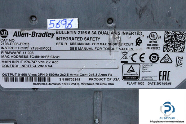 allen-bradley-2198-D006-ERS3-servo-drive-(used)-4