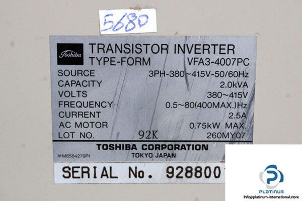 Toshiba-VFA3-4007PC-transistor-inverter-(New)-2