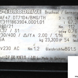 sew-SAF47-DT71D4_BMG_TH-gear-motor-1-used