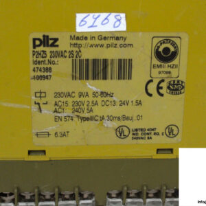 pilz-P2HZ5-230VAC-2S-2C-safety-relay-(used)-2