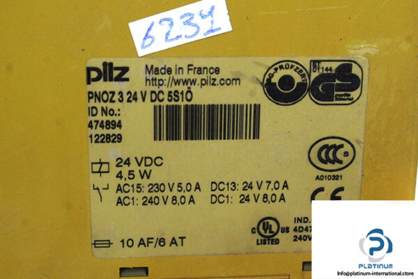 pilz-PNOZ-3-24-VDC-5S1O-safety-relay-(used)-2