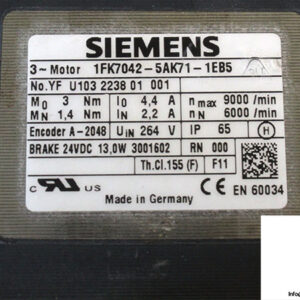 Siemens-1fk7042-5ak71-1eb5-Synchronous-Servo-Motor(used)-1